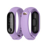 Mijobs Compatible Xiaomi Mi Band 3, Soft Silicone Replacement Bands Breathable Soft Strap Bracelet Accessories Compatible Xiaomi Mi Band 4 Smart Watch Bracelet Wristband with Clasp (Lavender)