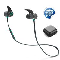 Jumedy Bluetooth Headphones, IPX5 Waterproof Wireless Earbuds Sport Magnetic Earphones with 8 Hours Playtime (Sweatproof, CVC 6.0 Noise Cancelling Mic, Snug Silicon Earbuds, Lightweight)