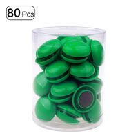 80Pcs Refrigerator Whiteboard Magnets Magnetic Button Round Plastic for Office School Green 20mm