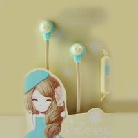 New Fashion Cartoon Color Noodles Line In-ear Headphone,Sport Earbuds with Mic Earphones Stereo Bass 3.5mm Jack Crystal Clear Sound Headset for Kids Girls (blue+yellow)