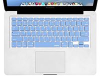 XSKN Hebrew Language Blue Color Silicone Keyboard Skin Cover for MacBook Air 13, Pro 13 15 17 inch, US Layout