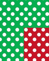 Christmas Polka Dot Reversible Gift Wrap Flat 24" X 6'