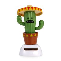ygmoner Solar Dancing Toy Animal Solar Powered Dancing Dolls Swinging Animated Bobble Dancer Car Decor (Cactus)