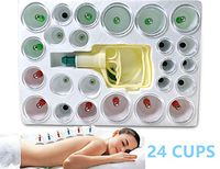 Vacuum Cupping Apparatus Suction Cupping Sets 24 Chinese Massage Cups Therapy(24 Cups)