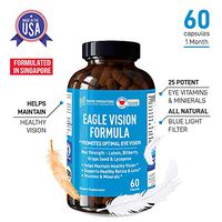 Eagle Vision Formula - 24 Minerals Food Blends, Max Strength – Lutein + Bilberry + Grape Seed + Lycopene | Support Eyesight | (60 Capsules)