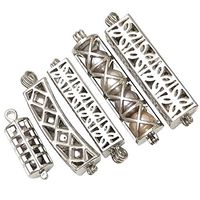 Dandan DIY 5pcs Assorted Styles Hollow Vintage Pearl Stone Bird Cage Locket Perfume Essential Oil Aromatherapy Diffuser Charms Pendant Necklace Craft Diffusion Ball (Assorted Styles 5)