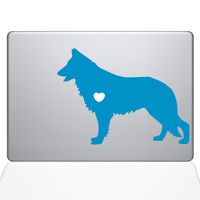 The Decal Guru I Love My German Shepherd Decal Vinyl Sticker, 12" MacBook, Light Blue (1381-MAC-12M-LB)