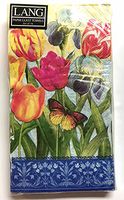 Tulips & Butterfly Botanical Gardens 3-Ply Paper Guest Towels (Great for Decorating the Guest Bathroom) Pack of 16