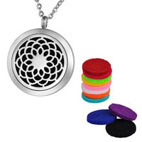 HooAMI Sunflower Aromatherapy Essential Oil Diffuser Necklace Pendant Locket Jewelry