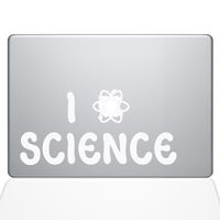 The Decal Guru I Atom Science Decal Vinyl Sticker, 13" MacBook Pro (2015 & Older Models), White (1365-MAC-13P-W)