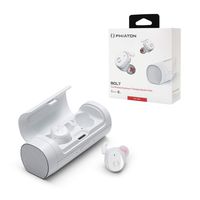 Phiaton Bolt BT 700 BA White Balanced Armature True Wireless Earbuds with Mic - Sound-Isolating Bluetooth Wireless Earphones with Rich Stereo Bass and Charging Speaker Case, Siri, Google Assistant