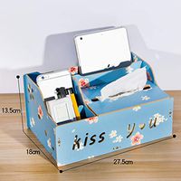 T-ZJHC Tissue Box Remote Control Storage Box Living Room Creative Coffee Table European Wood Multi-Function Tray Home, Medium Snow Lotus