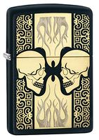 Zippo Personalized Message Engraved on Backside Customized Edgy Part1 Lighter Windproof Lighter (Iced Skulls) (Skull #7)