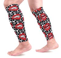 LEVEIS Valentine Lips Romance Kiss Compression Sleeves 1 Pair,Leg Performance Support for Shin Splint Calf Pain Relief Men & Women Guards Sleeves for Running Cycling
