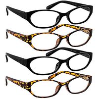 Reading Glasses 225 (4 Pack) 2 Tortoise and 2 Black F502