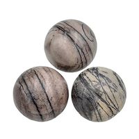 AD Beads Natural Gemstone Harmony Round Ball Crystal Healing Sphere Massage Rock 20~50mm (35 Spider Web Jasper, 50mm)