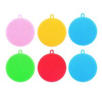 CLARA 6Pcs Silicone Dish Sponge Household Silicon Brush Kitchen Sponge Scrubber