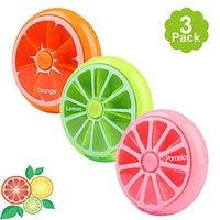 Morepack Small Cute Weekly Pill Box 7 Day Pill Case, Pink, Green, Orange (3 Pcs)