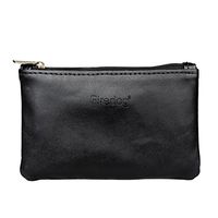 Firedog(TM) Tobacco Pouch Bag Pipe Case Rolling Handmade Storage Carrying Travel Vintage Holder Rollup Free Ciggerate Smoking Tobacco Pouch Leather Zipper Black Regular Size
