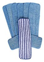 Microfiber Mop Pads 18 inch Flat Mop Velcro Style Mop Frame, 8 Pack plus FREE SCRUBBER PAD, Mop Head Replacement, Reusable Replacement Mop Pads, Use for Wet or Dry Floor Cleaning by IdaSmart