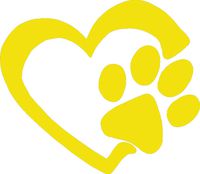 hBARSCI Heart & Paw Print Vinyl Decal - 5 Inches - for Cars, Trucks, Windows, Laptops, Tablets, Outdoor-Grade 2.5mil Thick Vinyl - Yellow