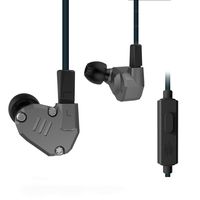 KZ ZS6 Dynamic Hybrid Quad Driver High Fidelity Extra Bass Earbuds with Microphone,with Detachable Cable (Grey)