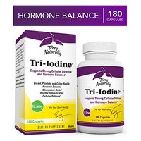 Terry Naturally Tri-Iodine 12.5 mg - 12500 mcg Iodine, 180 Vegan Capsules - Supports Hormone Balance, Promotes Breast & Prostate Health - Non-GMO, Gluten-Free, Kosher - 180 Servings