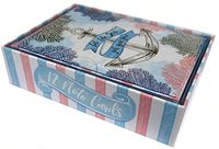 Punch Studio Window Boxed Set of 12 Gold Foil Embellished Blank Note Cards, "Let the Sea set you Free" 73797