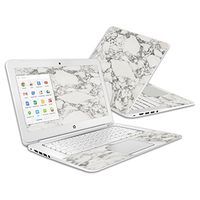 Mightyskins Skin Compatible with Hp Chromebook 14 (2014) - White Marble | Protective, Durable, and Unique Vinyl Decal Wrap Cover | Easy to Apply, Remove, and Change Styles | Made in The USA