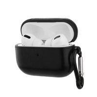 for New AirPods Pro Case (Front LED Visible), JKRED Premium Black Leather Protective Skin Shock-Proof Case Cover for Apple AirPods Pro 2019 Wireless Charging Box (Leather Case Black)