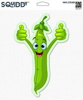Squiddy Happy Green Bean Healthy Eating Vegetable - Vinyl Sticker Decal for Phone, Laptop, Water Bottle (3" Tall)