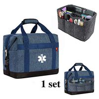 Medical kit for small precision medical equipment, liquids and glassware, suitable for first aid, nursing, home health, medical bags for traveling by nurses and doctors (navy)