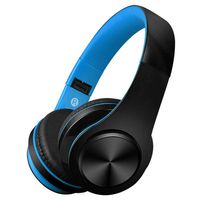 Wireless HiFi Bluetooth Headphones with 3.5mm Audio Cable - Foldable Stereo HD Noise Reduction Earphones - Super Bass Headset with SD Card Slot (Blue)