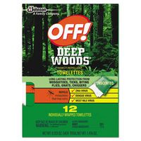 OFF! Deep Woods Towelettes, 12/Box, 12 Boxes per Carton