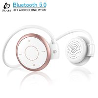 SLUB True Wireless Bluetooth 5.0 Headphones Waterproof Sport HD Stereo TF Card Radio on-Ear Headsets with Mic for iPhone/Android Lightweight Sweatproof Earbuds for Cellphone