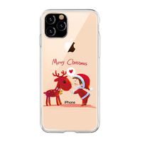 GTWCK Creative Case for iPhone 11 Pro Max, 6.5inch Cute Christmas Printing Pattern Transparent Ultra Soft TPU Bumper Case Support Wireless Charging Shockproof Rubber Cover for iPhone 2019 Release