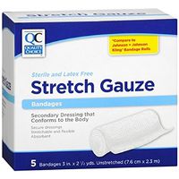 Quality Choice Stretch Gauze Bandage 3 Inches X 2.1 Yards 5 Rolls Each (2)