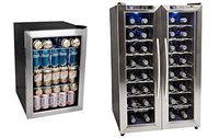 Edgestar 84 Can Extreme Cool Beverage Cooler & 32 Bottle Dual Zone Stainless Steel Wine Cooler