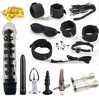 Noomer 16pcs Six Toys Bon`dage Kits Han`dcu`FFS Leg Metal Amal Plug Artificial Pe`nnis Vibrat`ing Rod Co`ndo`m Set