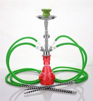 4 hose 21" Yalla Red Hookah Shisha Nargila water glass vase pipes smoke sale
