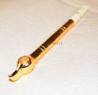 Aluminum Medwakh – Gold Color with Inlay Rings Design (AG036)