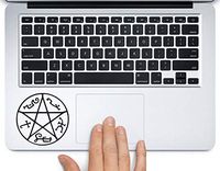 Devil's Trap Supernatual Printed Trackpad Clear Vinyl Decal Sticker Compatible with Apple MacBook Pro Air 11" 12" 13" 15" All Years Laptop Trackpad Keyboard (11 " Macbook Air)