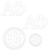 Alpha Phi Decal Kit for Laptop, Car, Yeti, Water Bottle (White)