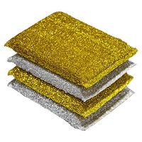 BESTONZON 24pcs Kitchen Scrubbing Sponges Dish Wash Sponge Glitter Foam Fast Cleaning Scouring Scrubbers for Hard Surface Tools(6 Gold 6 Siver)