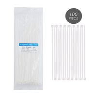 100 Piece Nylon Zip Ties Heavy Duty - 8 Inch Multi-Purpose Self Locking Cable Ties, 50 Pounds Tensile Strength, White