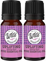Wild Essentials"Uplifting" 100% Pure Essential Oil Synergy Blend 2 Pack - 10ml, Therapeutic Grade - Use for mood boost, motivation, depression, anxiety, happiness, concentration, optimism