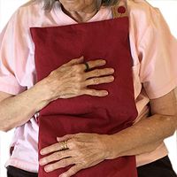 Hot Cherry Pit Pillow Double Square (Red Ultra-Suede, Gift Wrapped in Pie Box, Ribbon, Gift Tag) Natural Moist Heat Relieves Muscle Pain Relief, Headaches, Arthritis, Hot/Cold Therapy, Microwavable