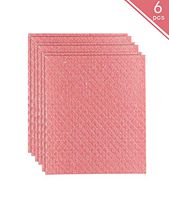 ddLUCK Dishcloth Cellulose Sponge Cloths - Bulk 6 Pack of Eco-Friendly No Odor Reusable Washable Cleaning Cloths for Kitchen - Absorbent Dish Cloth Hand Towel (Red)