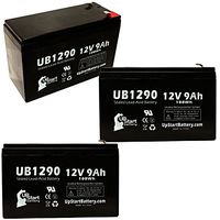 3 Pack Replacement for para Systems Minuteman 900SS Battery - Replacement UB1290 Universal Sealed Lead Acid Battery (12V, 9Ah, 9000mAh, F1 Terminal, AGM, SLA) - Includes 6 F1 to F2 Terminal Adapters