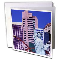 3dRose New York Hotel and Casino.The Strip, Las Vegas, United States - Greeting Cards, 6 x 6 inches, set of 12 (gc_37790_2)
